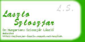 laszlo szloszjar business card