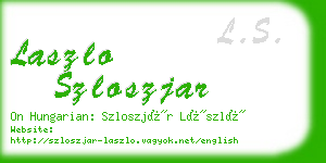 laszlo szloszjar business card